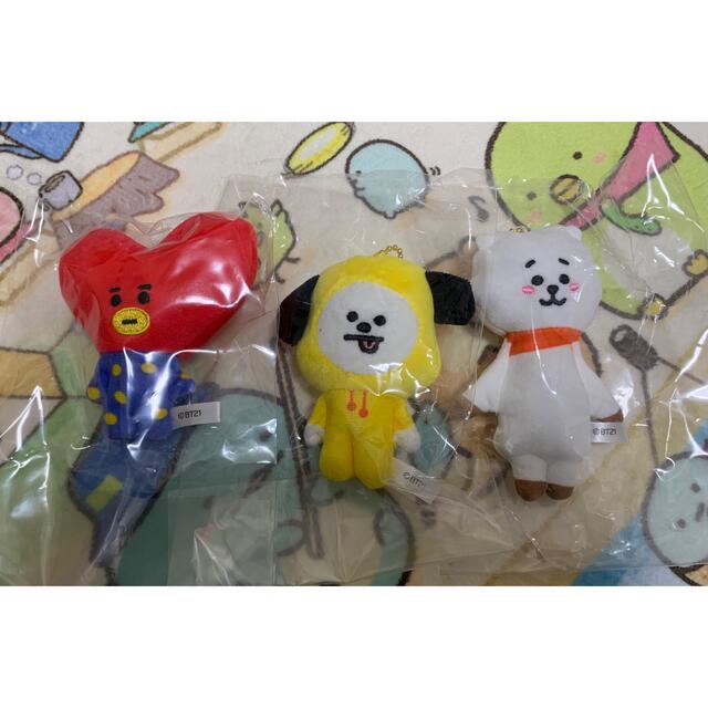 BT21ふわふわマスコット　3個セット エンタメ/ホビーのおもちゃ/ぬいぐるみ(キャラクターグッズ)の商品写真