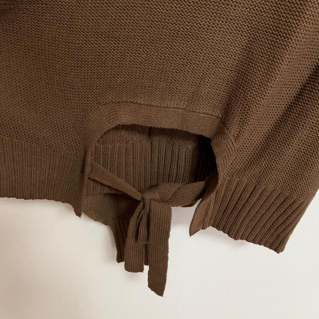 セーター　ブラウン　柄編み　新品未使用　大きいサイズ レディースのトップス(ニット/セーター)の商品写真