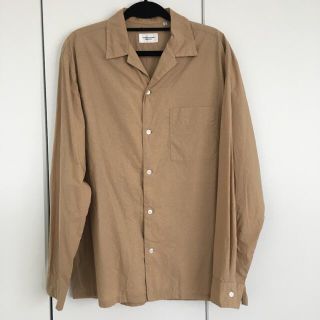 ユナイテッドアローズ(UNITED ARROWS)の美品　ユナイテッドアローズ　オープンカラーシャツ　Lサイズ　ベージュ(シャツ)