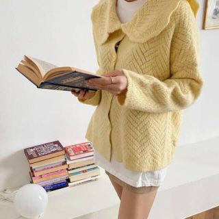 スタイルナンダ(STYLENANDA)のnugu🏷 angel collar knit cardigan(カーディガン)