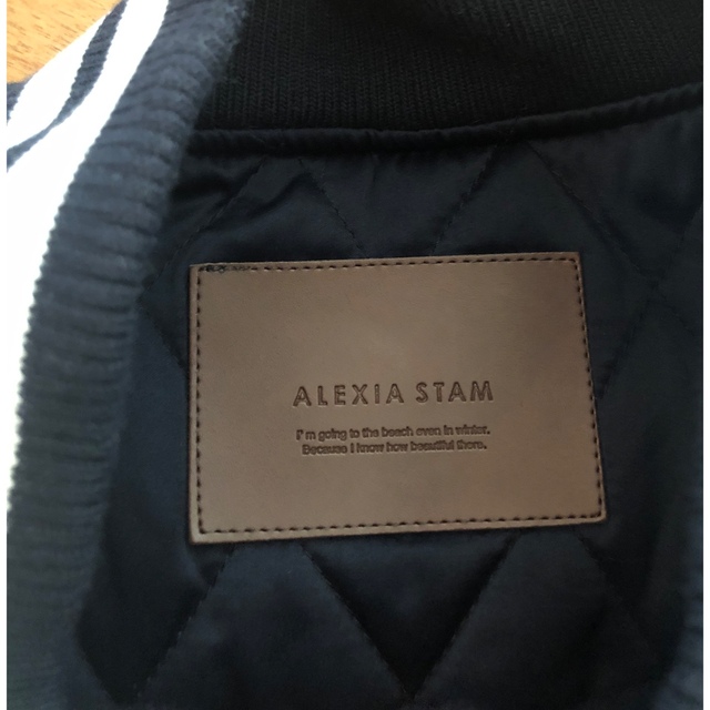 ALEXIA STAM(アリシアスタン)のALEXIA STAM✨Logo Varsity Jacket Navy レディースのジャケット/アウター(スタジャン)の商品写真