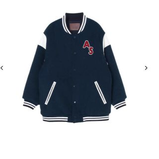 アリシアスタン(ALEXIA STAM)のALEXIA STAM✨Logo Varsity Jacket Navy(スタジャン)