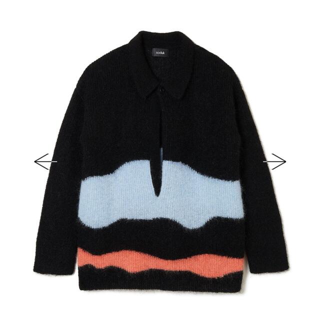 soduk スドーク drawing knit / black