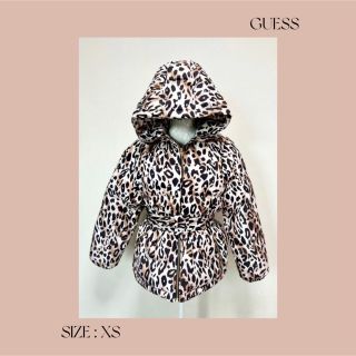 ゲス(GUESS)のGUESS×マリリンモンロー レオパード柄ダウンジャケット XS  ヒョウ柄(ダウンジャケット)