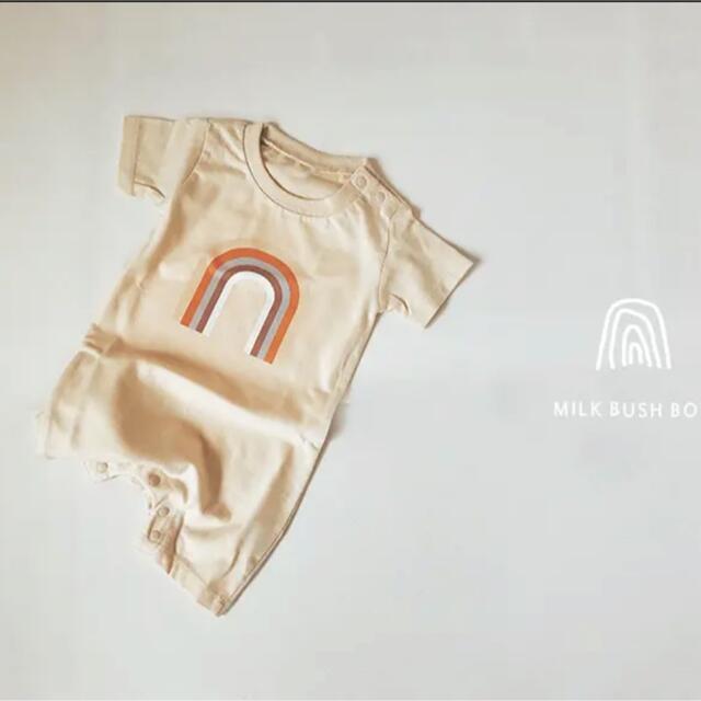 H&M(エイチアンドエム)のmilkbushboy baby ベージュ　80cm キッズ/ベビー/マタニティのベビー服(~85cm)(ロンパース)の商品写真