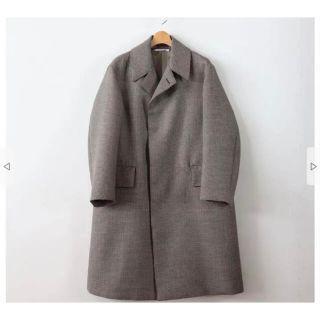 AURALEE 18AW ハウンドトゥース　チェック　ロング　コート　オーラリー(ステンカラーコート)