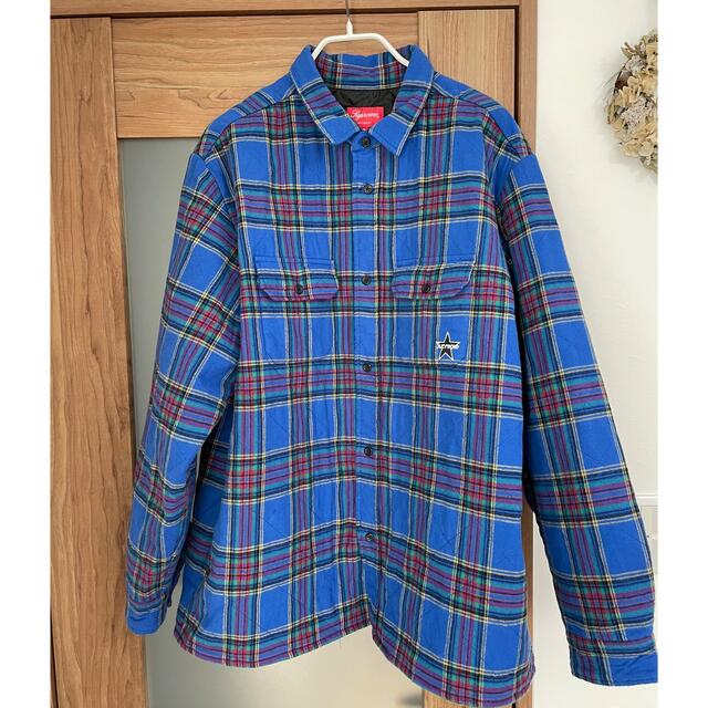 21aw supreme Quilted Plaid Flannel Shirt