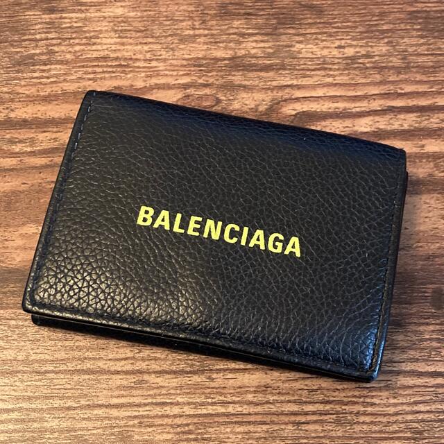 BALENCIAGA 三つ折り財布 コンパクトウォレット ブラック × イエロー