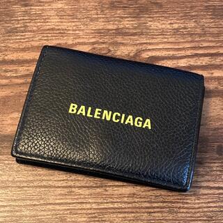 バレンシアガ(Balenciaga)のBALENCIAGA 三つ折り財布 コンパクトウォレット ブラック × イエロー(財布)
