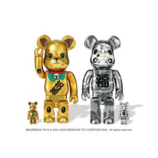 アベイシングエイプ(A BATHING APE)のBE@RBRICK BAPE 招き猫 金メッキ&達磨 銀メッキ100%&400%(その他)