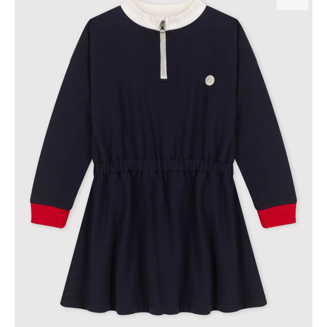 PETIT BATEAU(プチバトー)のプチバトー　新品タグ付き　コットンスウェット　ワンピース　6ans/116cm キッズ/ベビー/マタニティのキッズ服女の子用(90cm~)(ワンピース)の商品写真