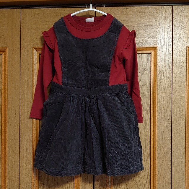 BREEZE(ブリーズ)のブリーズ☆コーデュロイドッキングワンピース☆110 キッズ/ベビー/マタニティのキッズ服女の子用(90cm~)(ワンピース)の商品写真