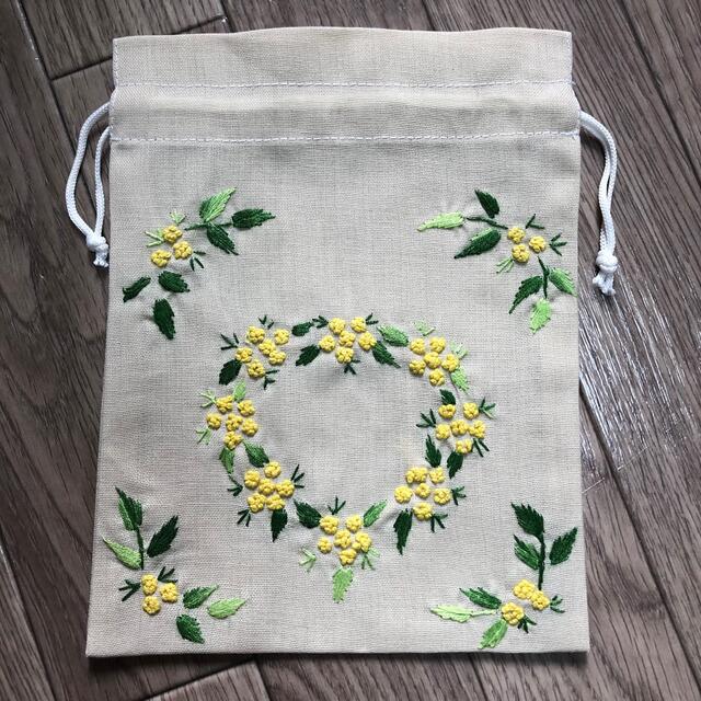 刺繍　巾着袋　3枚セット　新品未使用 レディースのファッション小物(ポーチ)の商品写真