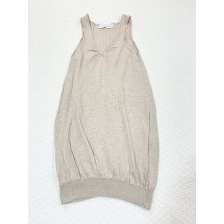 ザラ(ZARA)のZARA コットンニットミニワンピース　チュニック　マタニティ　ベージュ　中古(チュニック)