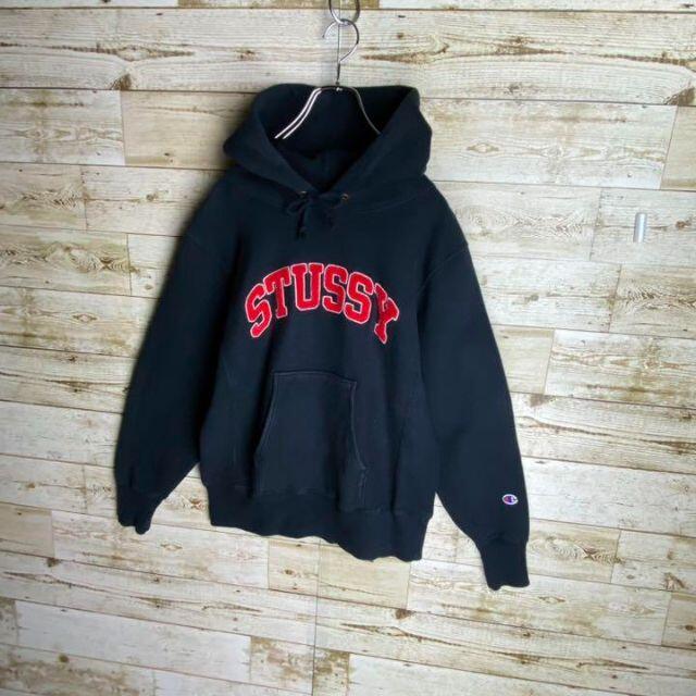 超希少】 STUSSY アーチロゴ入りパーカー パイル刺繍ロゴ 入手 超希少】 STUSSY アーチロゴ入りパーカー パイル刺繍ロゴ 入手