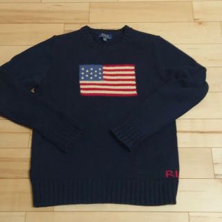 ポロラルフローレン(POLO RALPH LAUREN)のラルフローレン 星条旗 フラッグ セーター 美品 Kids XLサイズ(ニット/セーター)