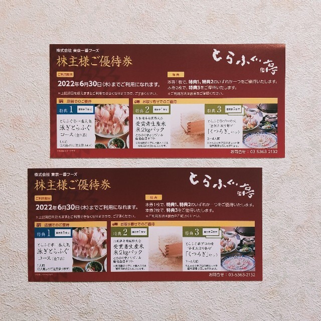 セット販売 最新 東京一番フーズ 株主優待券 2枚 とらふぐ亭 日本正規取扱商品|レストラン/食事券 - www.rustavi.gov.ge セット販売 最新 東京一番フーズ 株主優待券 2枚 とらふぐ亭 日本正規取扱商品|レストラン/食事券 - www.rustavi.gov.ge