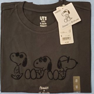 スヌーピー(SNOOPY)のスヌーピー ユニクロ Tシャツ ブラック Sサイズ(Tシャツ(半袖/袖なし))