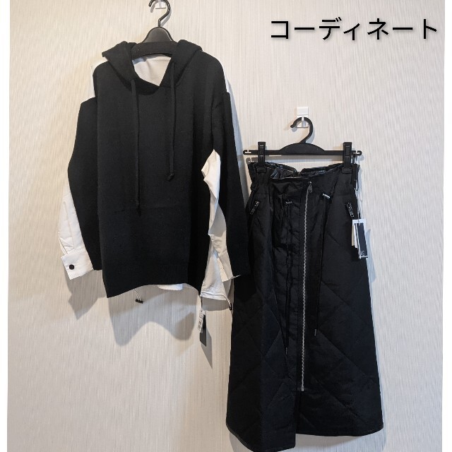 定価15800円 Fennel ドロスト キルティング スカート ブラック 7