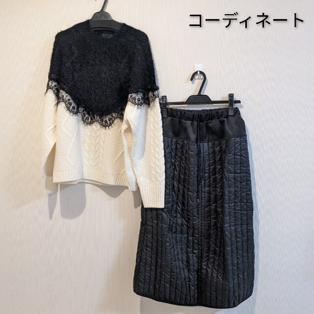 定価15800円 Fennel ドロスト キルティング スカート ブラック 8