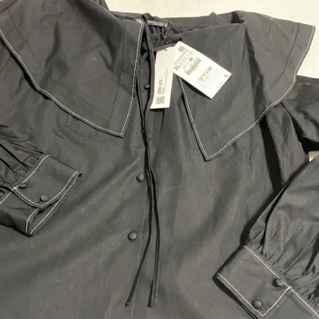 ZARA(ザラ)の【新品・未使用】ZARA マキシカラー ポプリン  トップス XL レディースのトップス(シャツ/ブラウス(長袖/七分))の商品写真