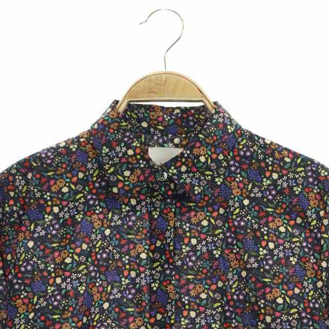 Paul Smith(ポールスミス)のポールスミス 長袖 花柄シャツ 前開き 総柄 40 黒 マルチカラー レディースのトップス(シャツ/ブラウス(長袖/七分))の商品写真