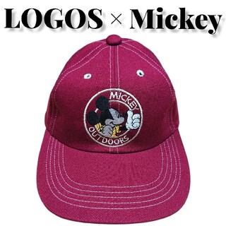 ロゴス(LOGOS)のLOGOS × Mickey 刺繍 キャップ ロゴス ミッキー古着Disney(キャップ)