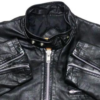 レザー ライダース ジャケット メンズ M 黒 シングル 革ジャン 本革