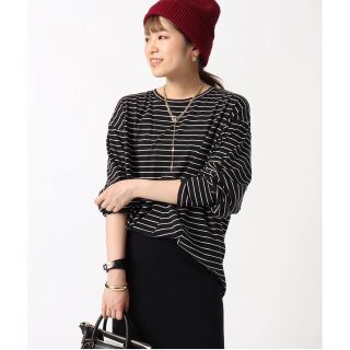 アパルトモンドゥーズィエムクラス(L'Appartement DEUXIEME CLASSE)のタグ付新品⭐️ AP STUDIO Oversized Striped Tシャツ(Tシャツ(長袖/七分))