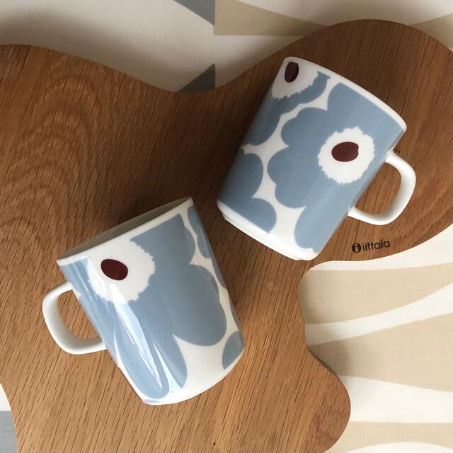 marimekko - 新品 2個 marimekko ウニッコ マグカップ ブルーグレー ...