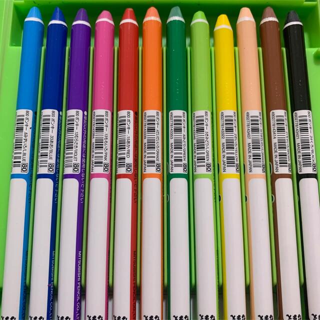 三菱鉛筆(ミツビシエンピツ)のuni ポンキーペンシル Ponky PENCIL 12色 エンタメ/ホビーのアート用品(色鉛筆)の商品写真