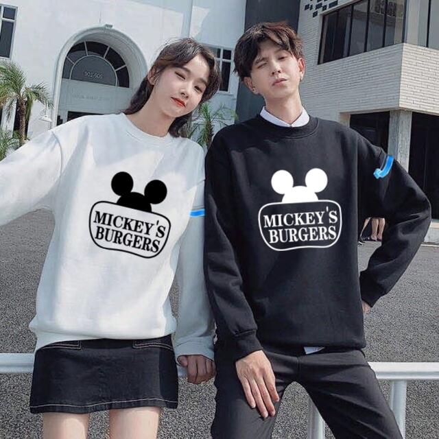 シルバー/レッド ペアルック ディズニー トレーナー パーカー 厚手 裏起毛 お祝い 通販 ディズニートレーナー