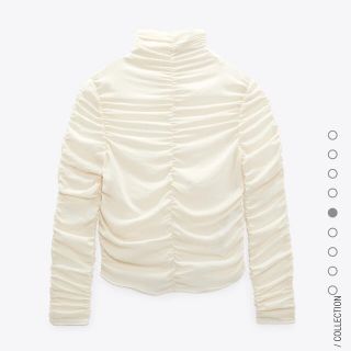 ザラ(ZARA)のZARA ハイネック ドレープブラウス シャーリング ブラウス フリルブラウス(シャツ/ブラウス(半袖/袖なし))