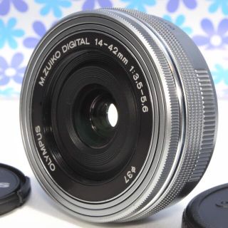 オリンパス(OLYMPUS)のなめらか電動ズーム❤️オリンパス 14-42mm EZ❤️パンケーキレンズ❤(レンズ(ズーム))