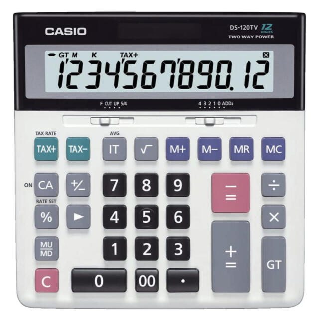 【未使用】加算式電卓 CASIO DS-120TW 12桁