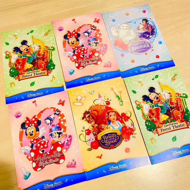 Disney(ディズニー)の【美品】ディズニーホテル公式ポストカード 6枚セット エンタメ/ホビーのおもちゃ/ぬいぐるみ(キャラクターグッズ)の商品写真