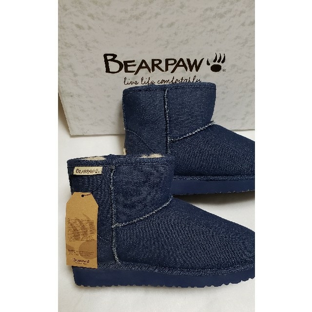 BEARPAW(ベアパウ)の最終値下げ！ベアパウ　ブーツ　デニム生地　新品未使用　ショートブーツ レディースの靴/シューズ(ブーツ)の商品写真