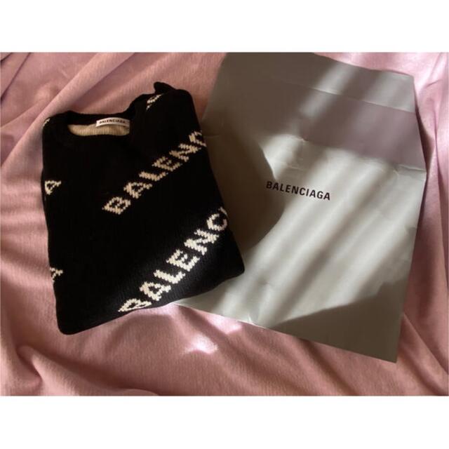 BALENCIAGA セーターワンピース オールオーバーロゴ 冬服 バレンシアガ