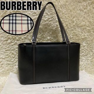 バーバリー(BURBERRY)の希少　美品✨バーバリー トートバッグ ノバチェック レザー ブラック ビジネス(トートバッグ)