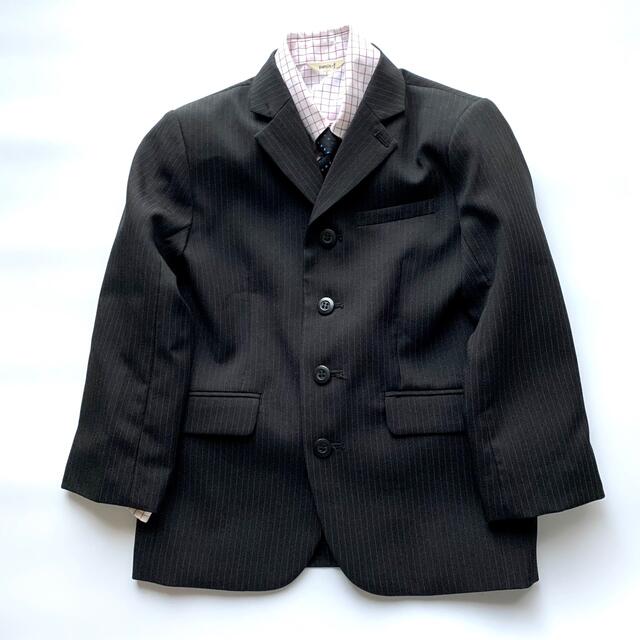 【petit-f】男の子 フォーマルスーツ5点セット120ブラック キッズ/ベビー/マタニティのキッズ服男の子用(90cm~)(ドレス/フォーマル)の商品写真