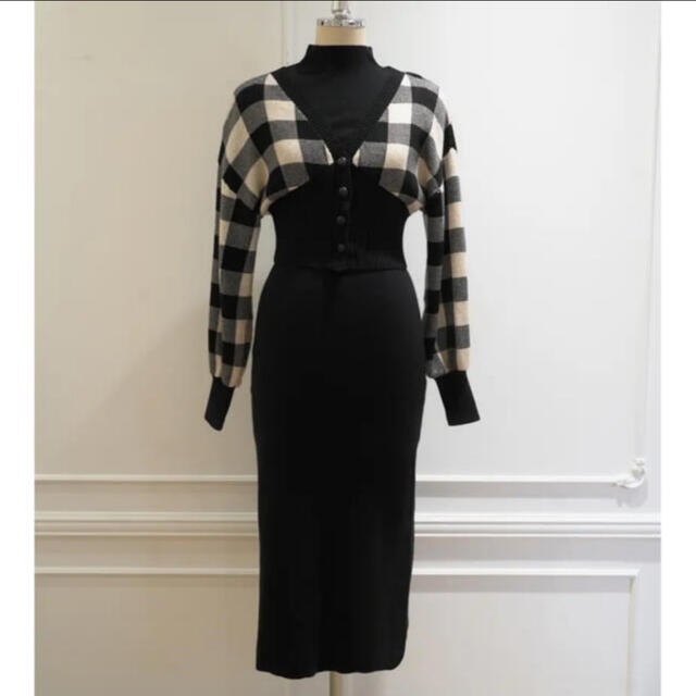 Her lip to Galliera Plaid Long Dressポリエステル100% - ロング