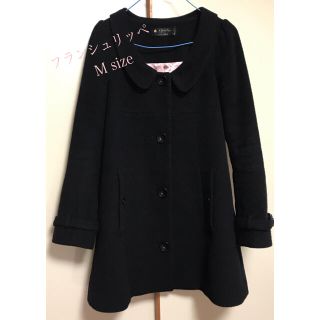 フランシュリッペ(franche lippee)の期間限定SALE！★美品★フランシュリッぺコート　ブラック　裏地かわいいピンク♡(ロングコート)