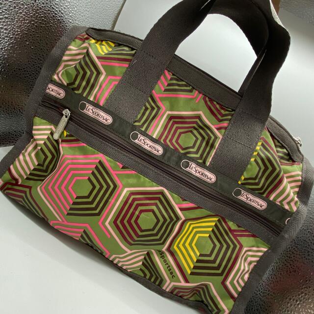 LeSportsac(レスポートサック)のLeSportsac レスポートサック 　ヘキサゴン　グリーン　ピンク　ブラウン レディースのバッグ(ショルダーバッグ)の商品写真