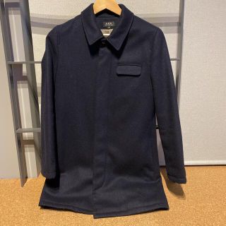 A.P.C ステンカラーウールコート　紺