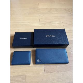 プラダ(PRADA)のPRADA サフィアーノ　長財布　ネイビー　小銭入れ　ネイビー　セット(長財布)