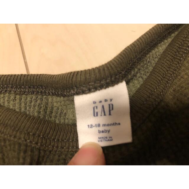 babyGAP(ベビーギャップ)のBabyGAP ワッフル　ロンパース　ボディスーツ　ブラウンベア キッズ/ベビー/マタニティのベビー服(~85cm)(ロンパース)の商品写真