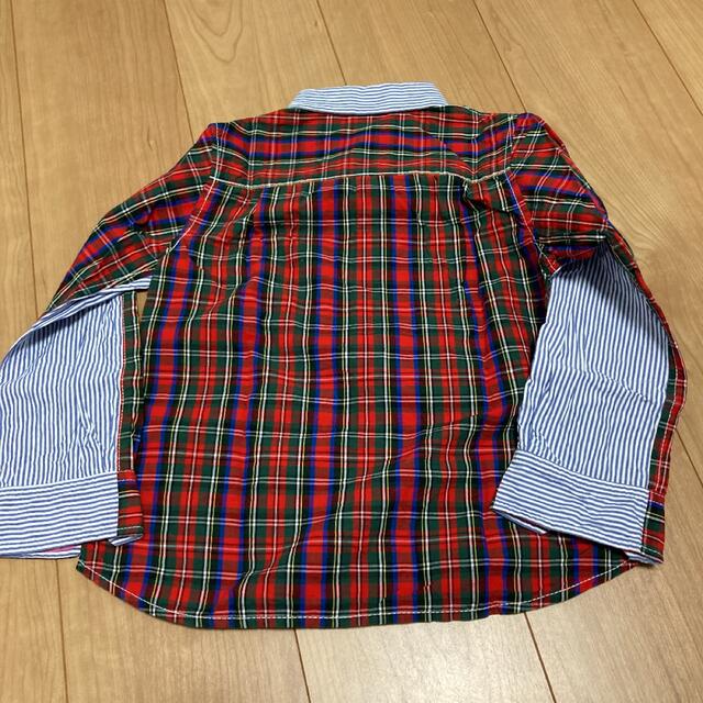 チェック×ボーダー　melt 120㎝　シャツ キッズ/ベビー/マタニティのキッズ服男の子用(90cm~)(ブラウス)の商品写真