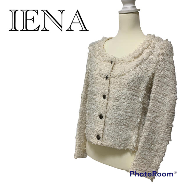 IENA(イエナ)のIENA イエナ　ノーカラージャケット　M レディースのジャケット/アウター(ノーカラージャケット)の商品写真