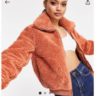 エイソス(asos)のASOS UK発　サーモンピンク　ジップアップ　ジャケット(ブルゾン)