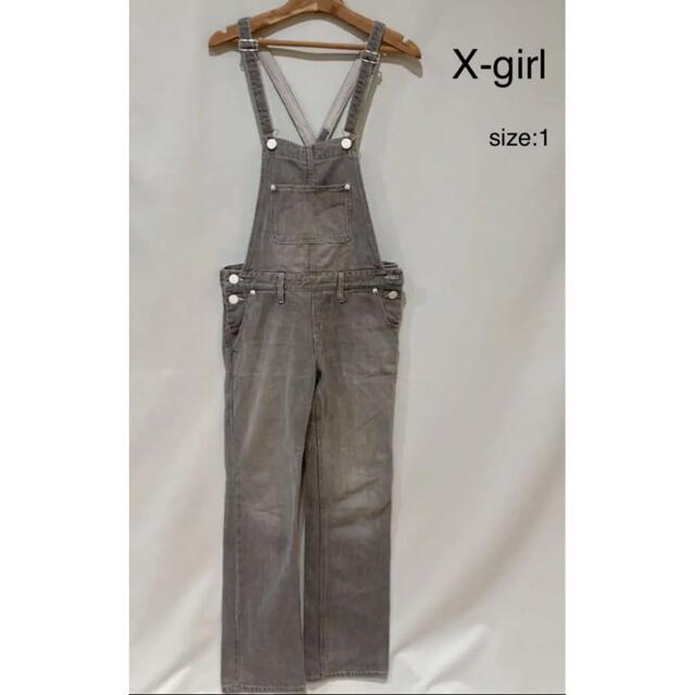 X-girl(エックスガール)のエックスガール X-girl オーバーオール サロペット デニム グレー 1 レディースのパンツ(サロペット/オーバーオール)の商品写真